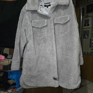 UGG Women's Plush Gray Teddy Jacket